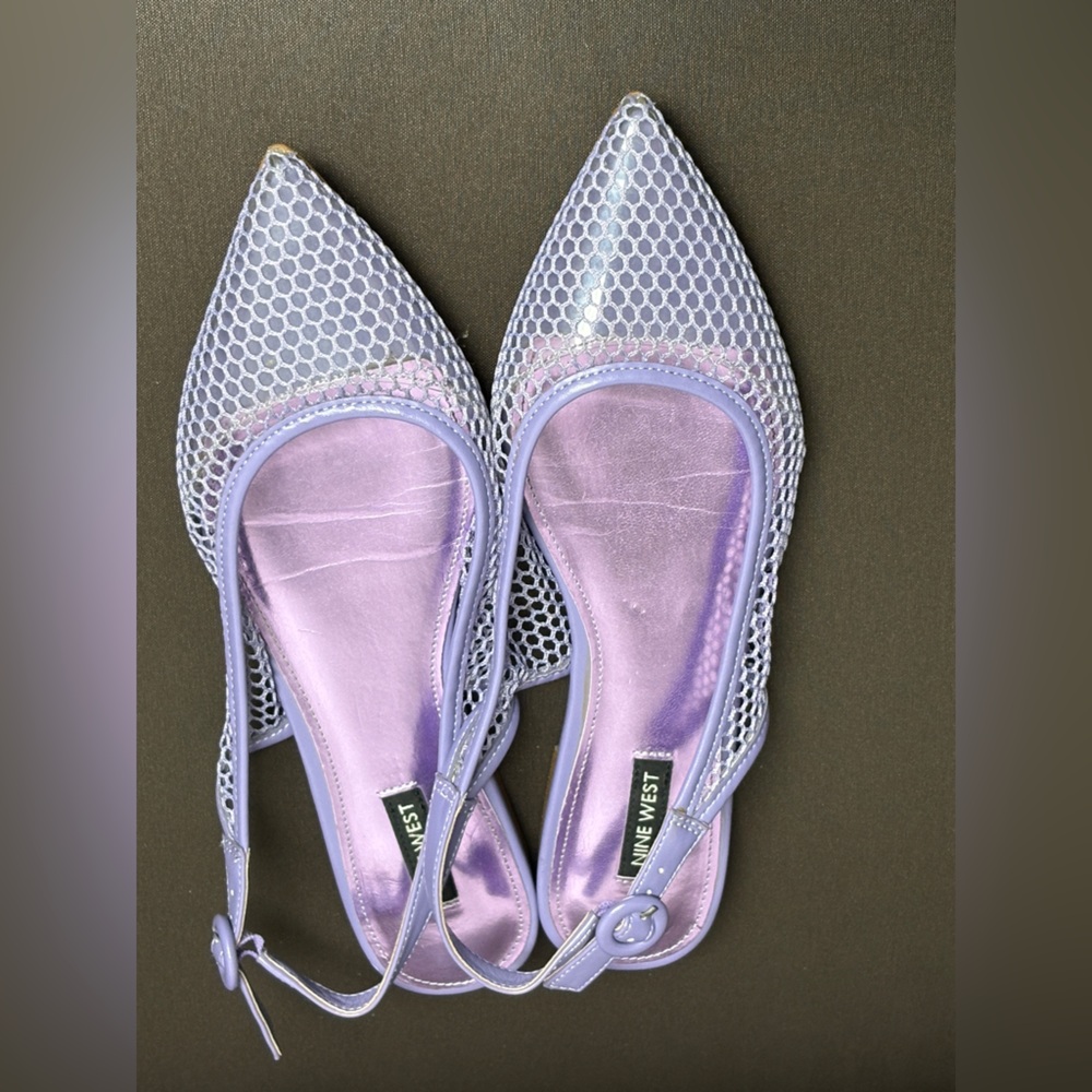 *Nine West Lavender Mesh Slingback Flats